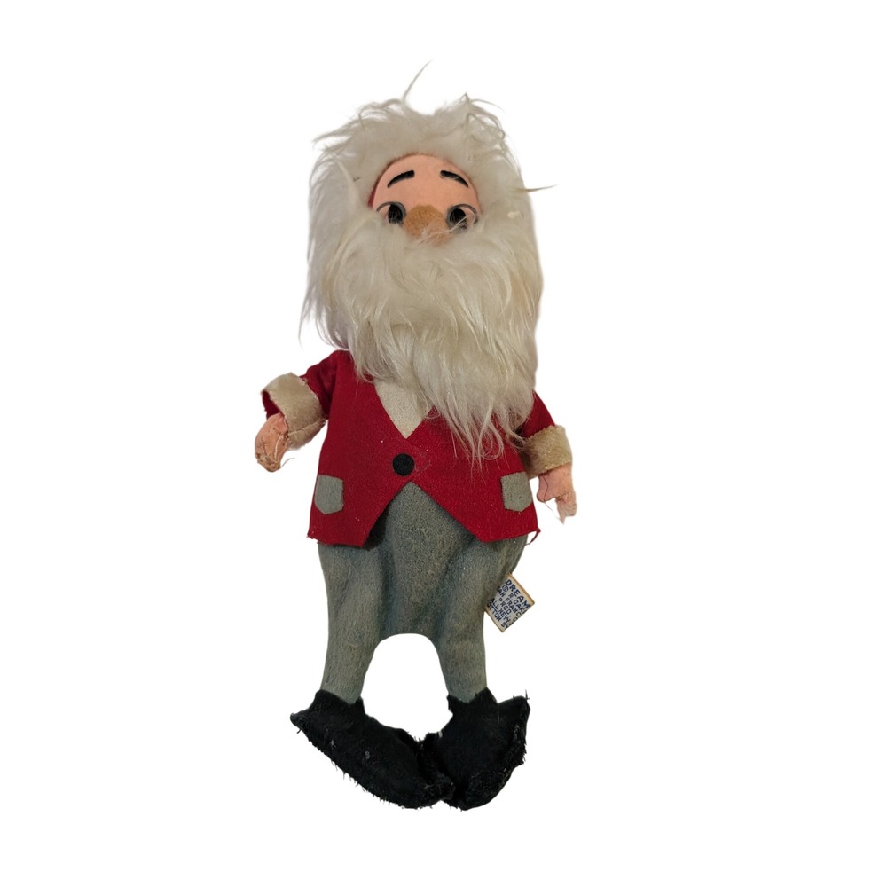 Vintage Dakin Dream Doll Santa Claus Plush Figure 1960s Japan Red Green 9 Inch